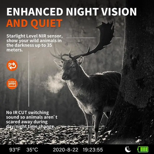 Alt view image 5 of 7 - REXING Woodlens H6 - Dual Camera Trail Cam, 4K+FHD Ultra HD Video, 20MP CMOS Motion Sensor with Night Vision, Photo Burst, Time Lapse, 512GB, TV Connect,16 Month Standby, Hunting/Wildlife Camera