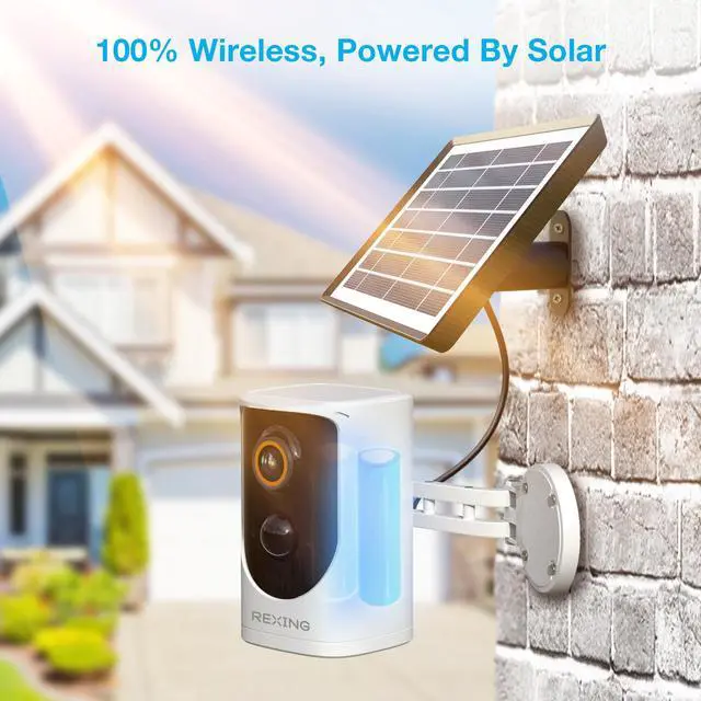 Alt view image 2 of 7 - REXING HS01 Smart Home Security Camera System,1080p,Wireless,Rechargeable Battery,Solar Panel,Door Bell Two-Way Intercom,Waterproof,Motion Activated,Infrared Night Vision,Cloud Storage,WiFi,Mobile App
