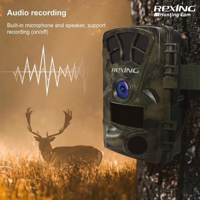 Alt view image 6 of 7 - Rexing Woodlens H2 - 4K Wi-Fi Trail Camera, 20MP CMOS Motion Sensor with Ultra Night Vision Distance, 512GB, AV Output 12 Month Standby Surveillance Cam for Hunting Games and Wildlife Monitoring (H2)