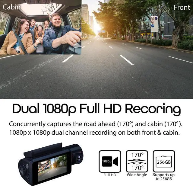 Alt view image 4 of 7 - Rexing V3 Dual Camera Front and Inside Cabin Infrared Night Vision Full HD 1080p WiFi Car Taxi Dash Cam with Built-in GPS, Supercapacitor, 2.7" LCD Screen, Parking Monitor, Mobile App