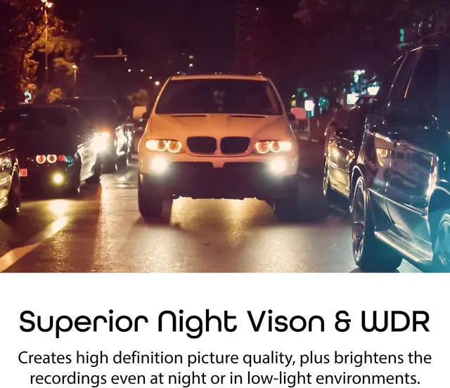 Alt view image 4 of 7 - Rexing V360 Dual Channel Dashboard Camera Recorder Car Dash Cam with Rear Camera, 360 Degree Wide Angle, G-Sensor, WDR, Loop Recording