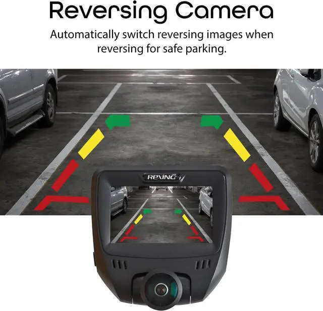 Alt view image 5 of 7 - Rexing V360 Dual Channel Dashboard Camera Recorder Car Dash Cam with Rear Camera, 360 Degree Wide Angle, G-Sensor, WDR, Loop Recording