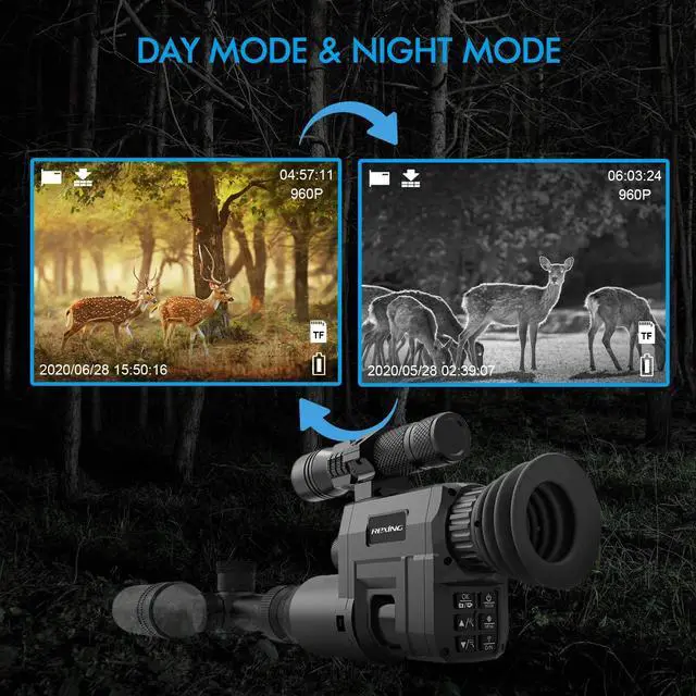 Alt view image 4 of 7 - Rexing NVS1 Digital Infrared Night Vision Scope Camera HD Video Recording with Wi-Fi, LCD Display, Photo, Flashlight, Mobile App, Rechargeable Battery Included, 5W 850nm IR, for Hunting, Outdoors