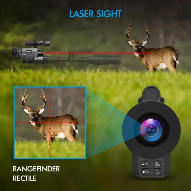 Alt view image 7 of 7 - Rexing NVS1 Digital Infrared Night Vision Scope Camera HD Video Recording with Wi-Fi, LCD Display, Photo, Flashlight, Mobile App, Rechargeable Battery Included, 5W 850nm IR, for Hunting, Outdoors