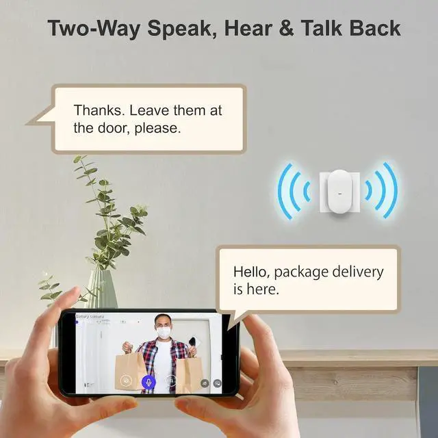 Alt view image 3 of 7 - Rexing SDB1 + Free 2 Year Warranty Smart Wireless Video Doorbell Camera 1080p Recording with WiFi, Ring Doorbell Chime, Rechargeable Battery, Two-Way Intercom, Motion Activated, Push Alerts