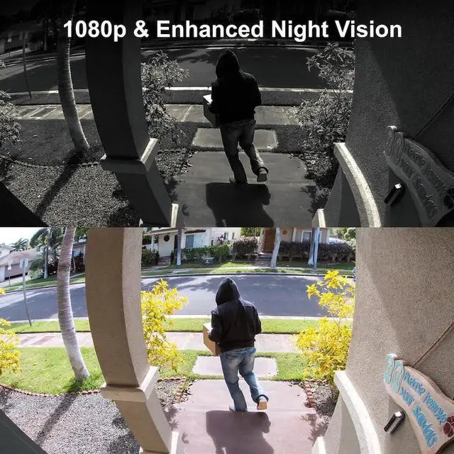 Alt view image 2 of 7 - Rexing SDB1 + Free 2 Year Warranty Smart Wireless Video Doorbell Camera 1080p Recording with WiFi, Ring Doorbell Chime, Rechargeable Battery, Two-Way Intercom, Motion Activated, Push Alerts