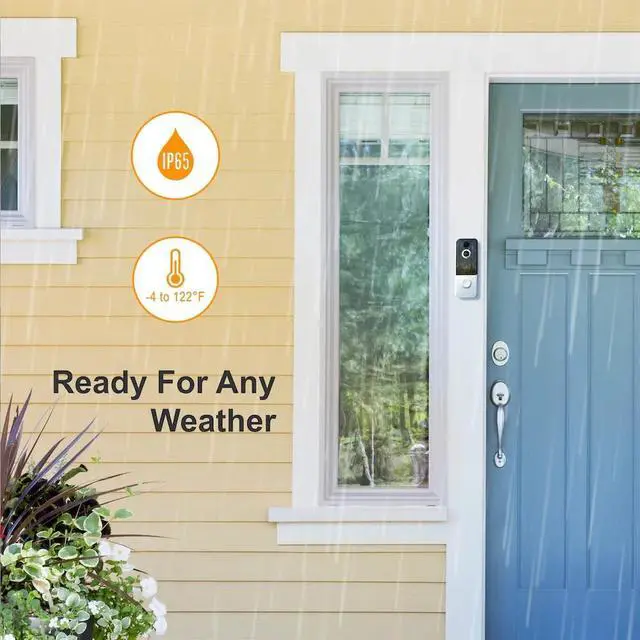 Alt view image 7 of 7 - Rexing SDB1 + Free 2 Year Warranty Smart Wireless Video Doorbell Camera 1080p Recording with WiFi, Ring Doorbell Chime, Rechargeable Battery, Two-Way Intercom, Motion Activated, Push Alerts