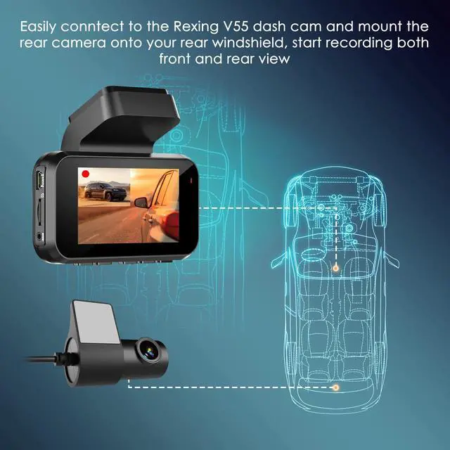 Alt view image 4 of 6 - Rexing Rear View Camera For V55 Premium 4K Modular Capabilities Car Dash Cam