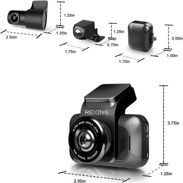 Alt view image 6 of 6 - Rexing Cabin View Camera For V55 Premium 4K Modular Capabilities Car Dash Cam, Modular Add-On, Infrared Night Vision, 170° Wide Angle