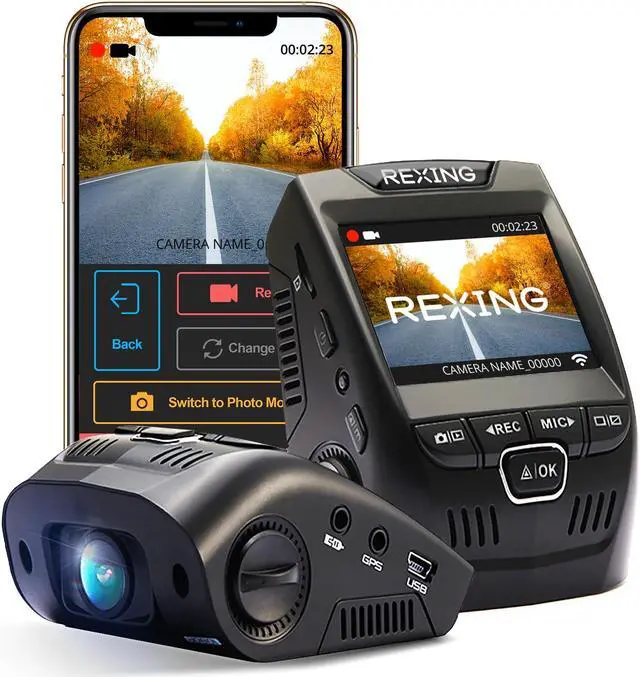 Main image of Rexing V1-4K Ultra HD Car Dash Cam 2.4" LCD Screen, Wi-Fi, 170° Wide Angle Dashboard Camera Recorder with G-Sensor, WDR, Loop Recording, Supercapacitor, Mobile App, 256GB Supported