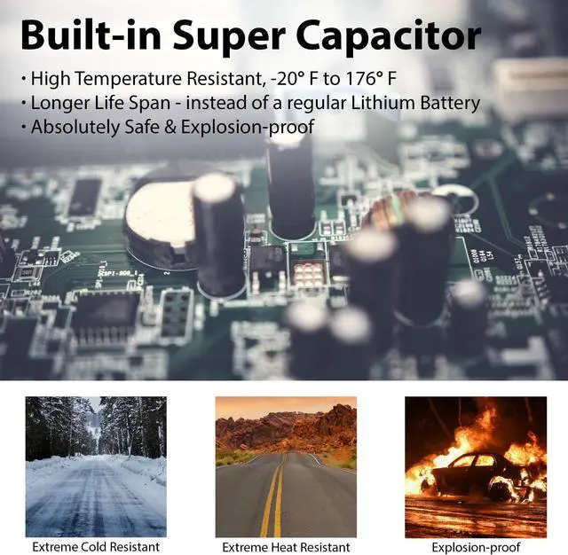 Alt view image 4 of 7 - Rexing V1P Pro Dual 1080p Full HD Front and Rear 170° Wide Angle Wi-Fi Car Dash Cam with Built-in GPS Logger, Supercapacitor, 2.4" LCD Screen, G-Sensor, Loop Recording, Mobile App, Parking Monitor