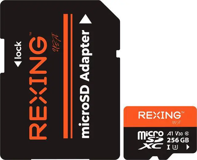Alt view image 2 of 7 - REXING 256GB microSDXC UHS-3 4K Full HD Video High-Speed Transfer Monitoring SD Card with Adapter for Dash Cams, Surveillance Systems, Security Cameras, & Body Cam