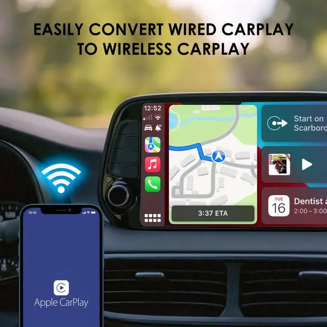 Alt view image 6 of 7 - Rexing CPW-1 Wireless Carplay Adapter, OEM Integrated Apple CarPlay, Convert Wired CarPlay to Wireless CarPlay, 5GHz Wi-Fi, Plug and Play, Bluetooth, USB, Type-C