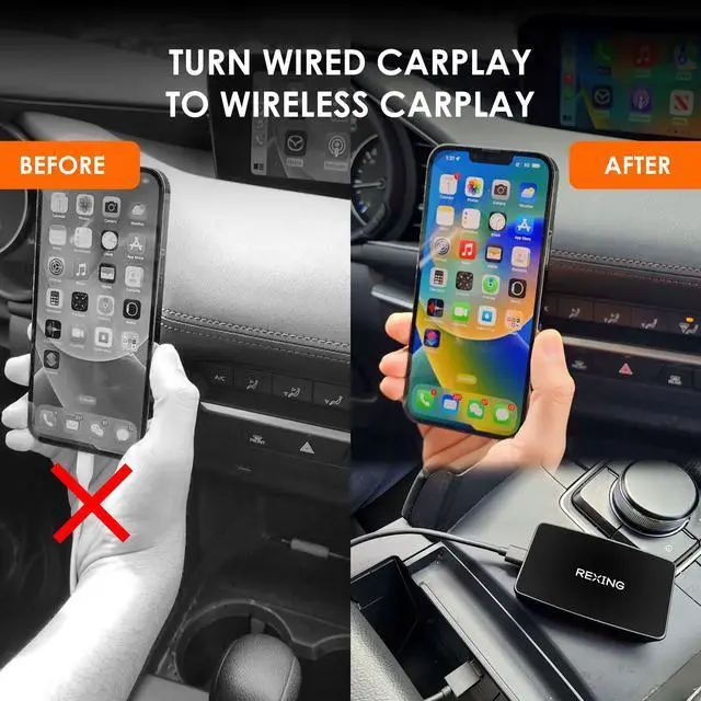 Alt view image 2 of 7 - Rexing CPW-1 Wireless Carplay Adapter, OEM Integrated Apple CarPlay, Convert Wired CarPlay to Wireless CarPlay, 5GHz Wi-Fi, Plug and Play, Bluetooth, USB, Type-C