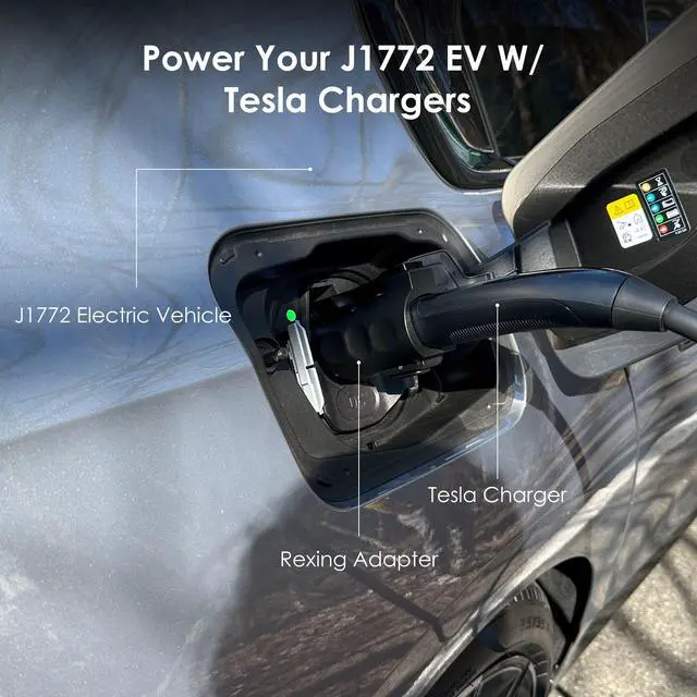 Alt view image 3 of 7 - Rexing Tesla to J1772 Adapter, J1772 EV Charging Adapter, Fits Mobile Connector, Tesla Wall Connector, Destination Chargers, Max 48 Amp & 250V AC, Travel Case