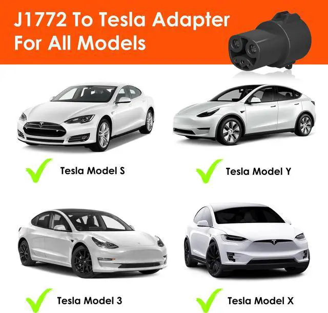 Alt view image 2 of 7 - Rexing J1772 to Tesla Charging Adapter 80 Amp / 250V AC - Only for Tesla Owners - Compatible with SAE J1772 Charger (Black)