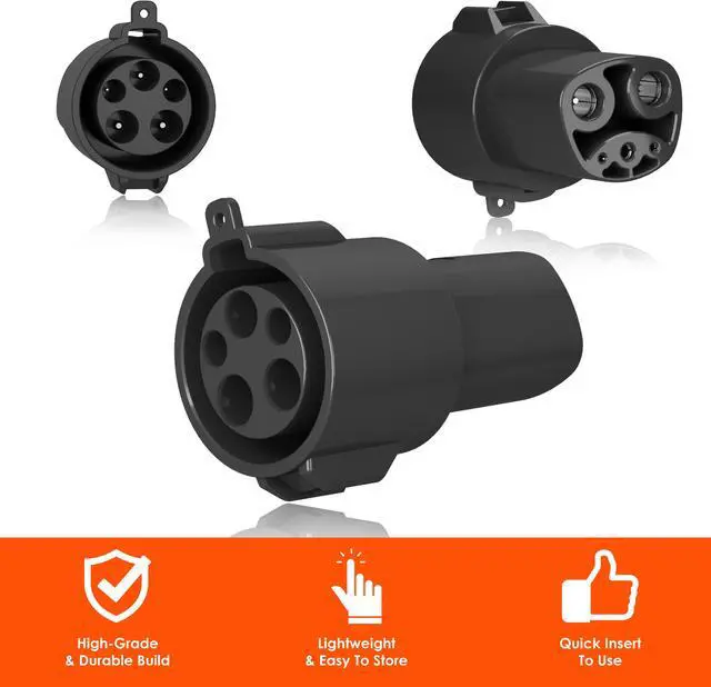 Alt view image 3 of 7 - Rexing J1772 to Tesla Charging Adapter 80 Amp / 250V AC - Only for Tesla Owners - Compatible with SAE J1772 Charger (Black)