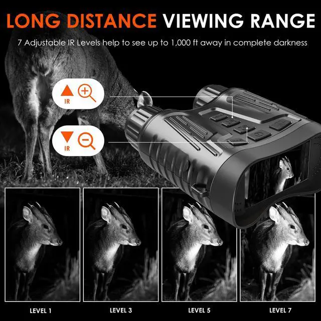 Alt view image 5 of 7 - Rexing B1 Pro - 4K IR Night Vision Digital Binocular, 4K(2160P) Resolution, IR Night Vision, Videos, Photos, 4x Digital Zoom, Weather Resistant