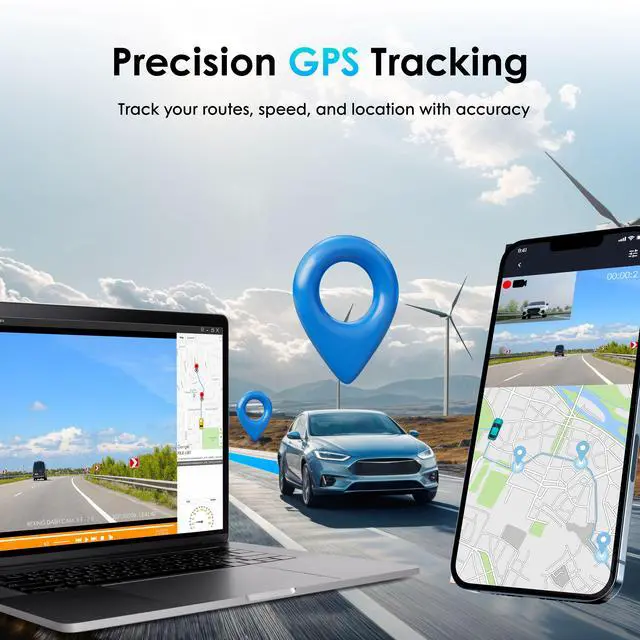 Alt view image 6 of 7 - Rexing F30 4K+1080P Dual Dash Cam Front and Rear, Built-in GPS Mount, 5G Wi-Fi, App Control, Parking Monitor, Collision Detection