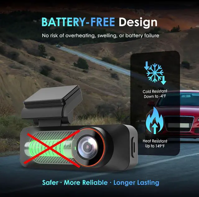 Alt view image 7 of 7 - Rexing F30 4K+1080P Dual Dash Cam Front and Rear, Built-in GPS Mount, 5G Wi-Fi, App Control, Parking Monitor, Collision Detection