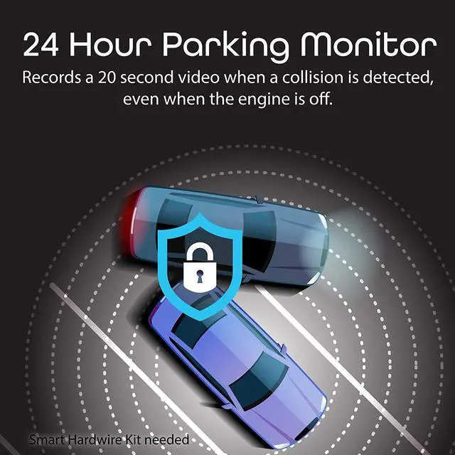 Alt view image 7 of 14 - Rexing V1P 4K 2.4" LCD 2160p Front + 1080p Rear Wi-Fi 170° Wide Angle Dual Channel Dashboard Camera Recorder Car Dash Cam with Rear Cam, G-Sensor, WDR, Loop Recording Mobile App Supercapacitor (2021)