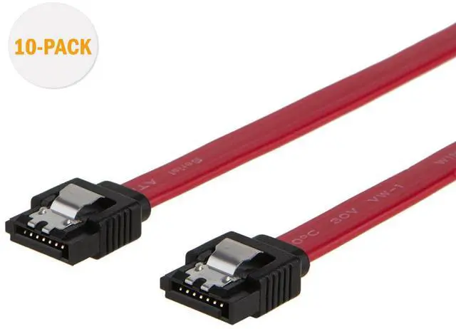 Alt view image 2 of 2 - SATA III Cable, CableCreation [10-Pack] 8-inch SATA III 6.0 Gbps 7pin Female to Female Data Cable with Locking Latch, Red