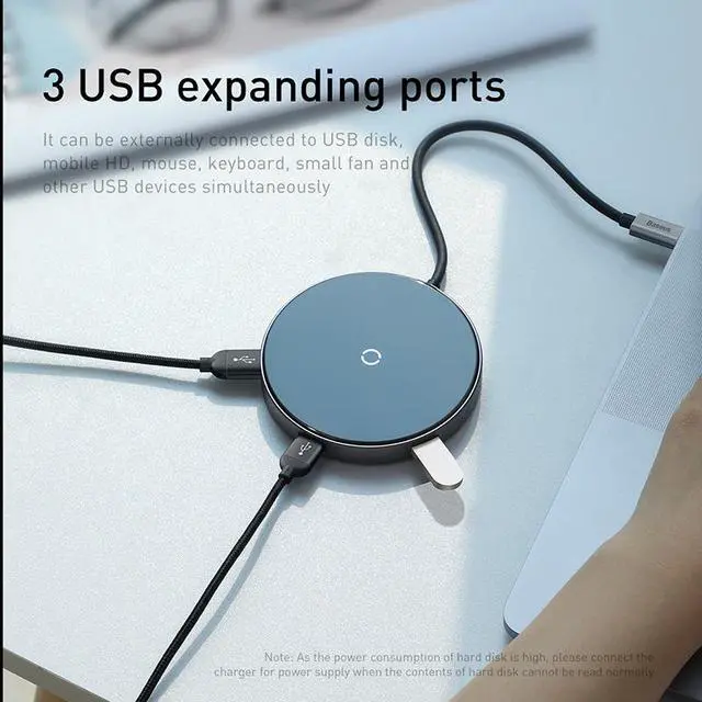 Alt view image 5 of 5 - USB Type C HUB to HDMI 4k USB 3.0 HUB Type-c PD Power Adapter For MackBook Pro Air Qi Wireless Charger USB-C Splitter HAB