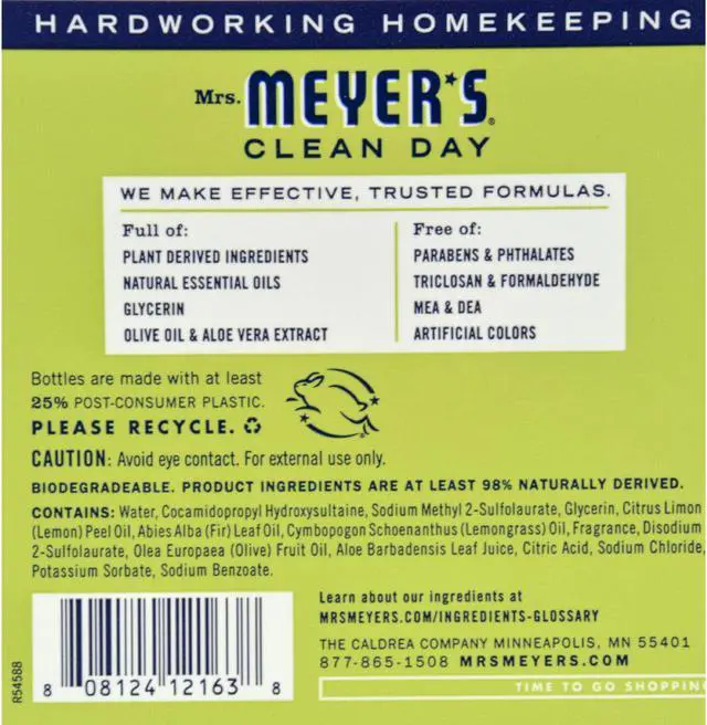 Alt view image 3 of 20 - Mrs. Meyer's Liquid Hand Soap Refill - Lemon Verbena - 33 lf oz Liquid Hand Soap