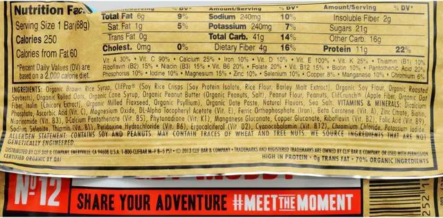 Alt view image 4 of 14 - Clif Bar Energy Bar, Crunchy Peanut Butter, 2.4 Oz, 12/Box 50120