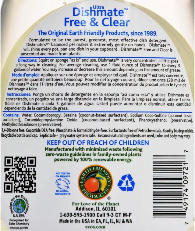 Alt view image 5 of 16 - Liquid Dish Detergent,25 oz.,Unscented EARTH FRIENDLY PRODUCTS PL9721/6