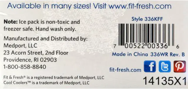 Alt view image 6 of 9 - Fit & Fresh Cool Coolers Blue Reusable Slim Ice Packs-For Lunch Boxes or Coolers
