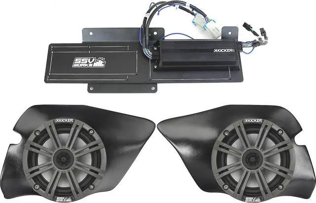 Main image of SSV Works/Kicker RZ4-2KRC 2-speaker Kicker audio system — two speakers, 4-channel amp, SSV Works speaker pods for 2018-up Polaris RZR models with Ride Command