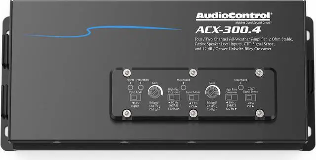 Alt view image 5 of 20 - AudioControl ACX-300.4 Powersports/Marine 4-Channel Amplifier, 50 Watts RMS x 4