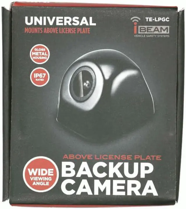 Alt view image 9 of 13 - iBeam TE-LPGC Above License Plate Backup Cam with Gloss Black Metal Housing