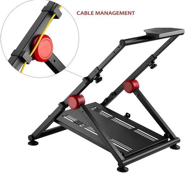 Alt view image 4 of 7 - Boost Industries RC-GTF1 / SWS-04 Foldable Height Adjustable Racing Steering Wheel Stand for Gamers (Bonus Gear Shift Mount Included)