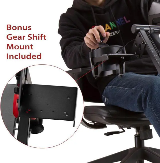 Alt view image 6 of 7 - Boost Industries RC-GTF1 / SWS-04 Foldable Height Adjustable Racing Steering Wheel Stand for Gamers (Bonus Gear Shift Mount Included)