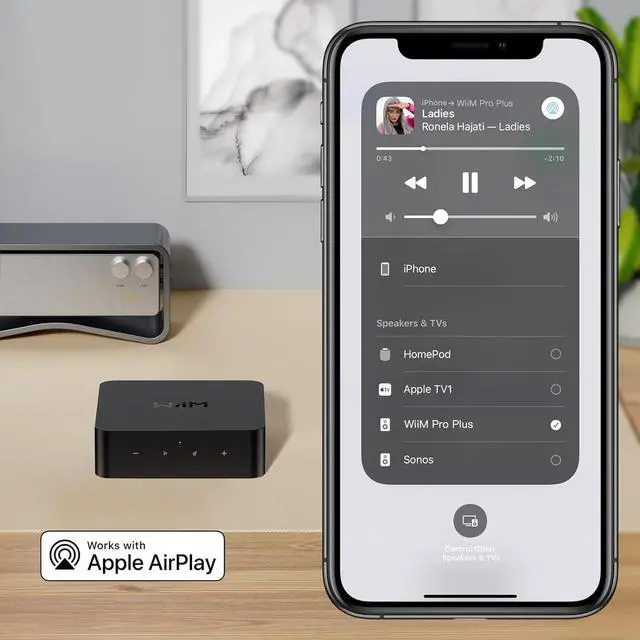 Alt view image 3 of 7 - WiiM Pro Plus AirPlay 2 Receiver, Chromecast Audio, Multiroom Streamer with Premium AKM DAC, Voice Remote, Works with Alexa/Siri/Google, Stream Hi-Res Audio from Spotify, Amazon Music, Tidal and More