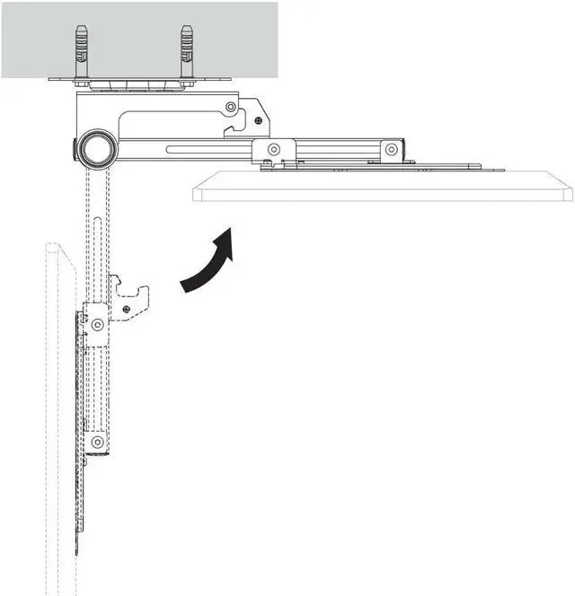 Alt view image 5 of 6 - Boost Industries CM-1943 Manual Flip Down Swivel TV Ceiling Mount for 19" - 43" Screens