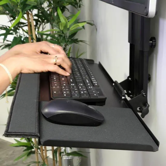 Alt view image 3 of 7 - Boost Industries WM-3N1 Single VESA Compatible Height Adjustable Display Wall Mounted Workstation For 13" To 32" Screens