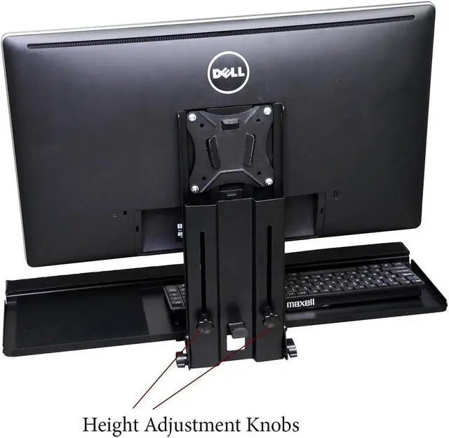 Alt view image 5 of 7 - Boost Industries WM-3N1 Single VESA Compatible Height Adjustable Display Wall Mounted Workstation For 13" To 32" Screens