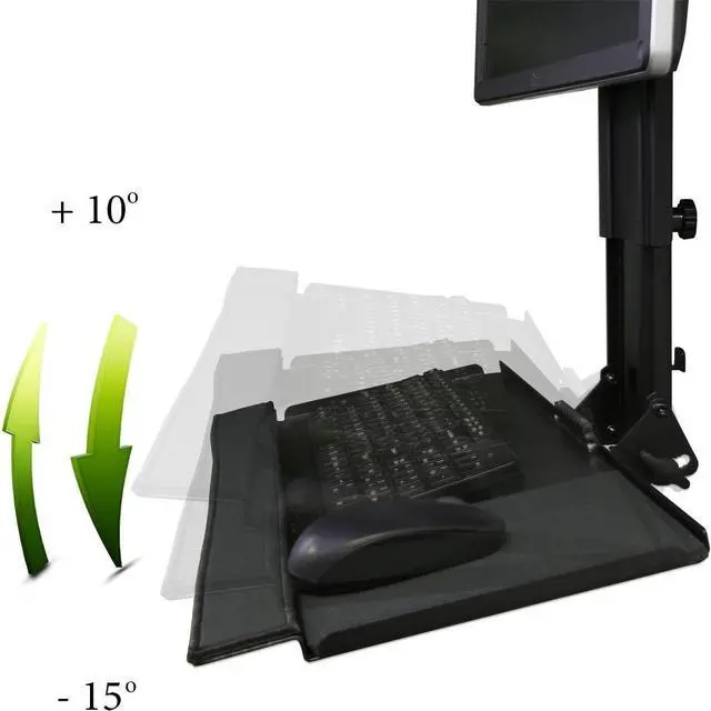 Alt view image 6 of 7 - Boost Industries WM-3N1 Single VESA Compatible Height Adjustable Display Wall Mounted Workstation For 13" To 32" Screens