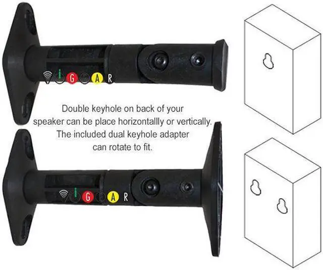Alt view image 3 of 4 - Boost Industries CWSM Universal Home Theater Speaker Brackets, Tilt, Swivel (3 Pairs)
