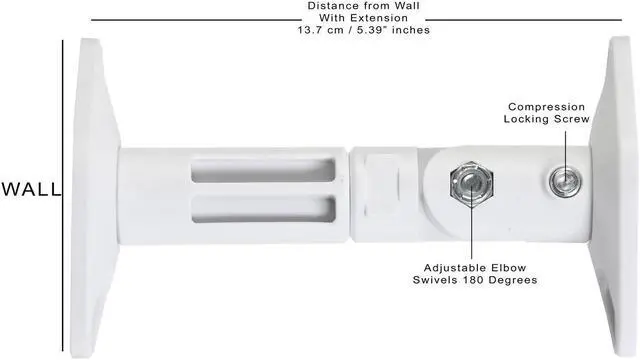 Alt view image 6 of 7 - Boost Industries CWSM Universal Home Theater Speaker Brackets, Tilt, Swivel (3 Pairs, White)