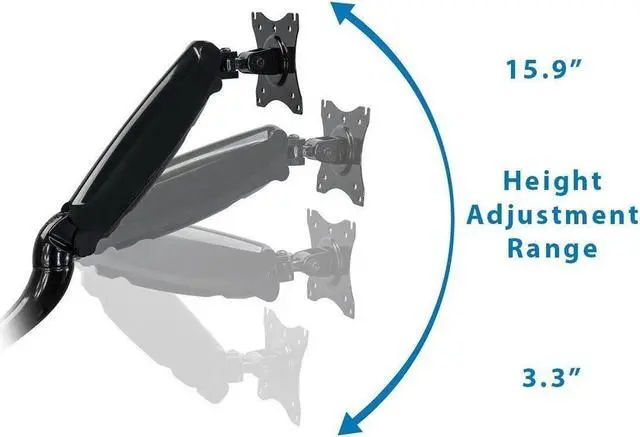 Alt view image 4 of 7 - Boost Industries DM-1327D Universal Gas Spring Dual Arm Desk Mount For 13" To 27" Monitors