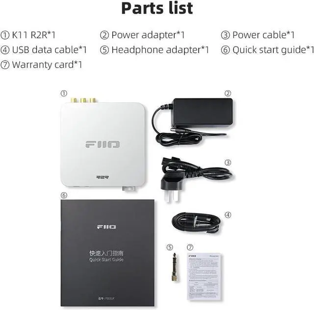 Alt view image 6 of 6 - FiiO K11 R2R DAC and Headphone Amplifier for Home Audio or PC (Silver)