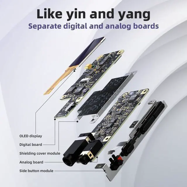 Alt view image 4 of 6 - FiiO KA17 Portable USB DAC Audio HiFi Decoder, Dual ES9069Q PCM768 DSD512 3.5/4.4mm Output for Android iOS Mac Win10 (Black)