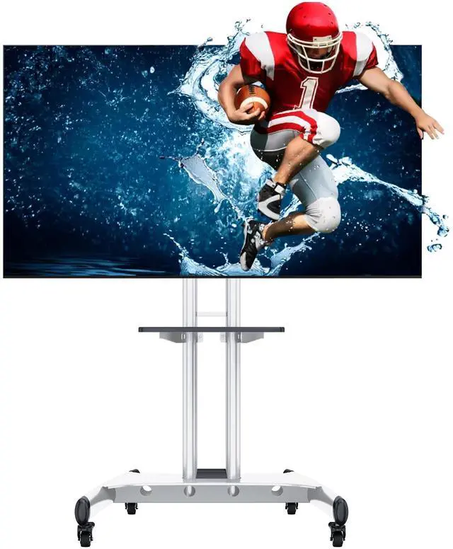 Main image of Boost Industries AVC3265ii-WH Universal Mobile TV Cart TV Stand for 32 to 80 TVs (White)