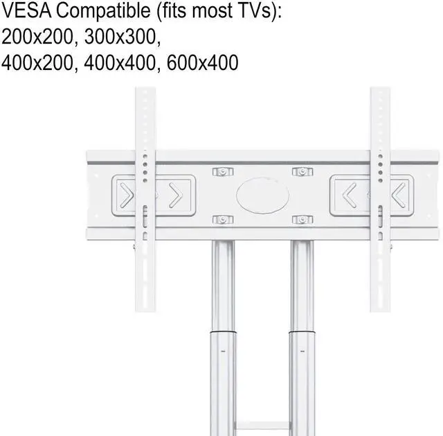 Alt view image 3 of 7 - Boost Industries AVC3265ii-WH Universal Mobile TV Cart TV Stand for 32 to 80 TVs (White)