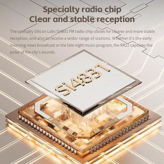 Alt view image 4 of 7 - FiiO RR11 Portable HiFi FM Stereo Radio Receiver with Analog PVR Tuning, BASS+3D Sound Effects, 64MHz-108MHz (Black)