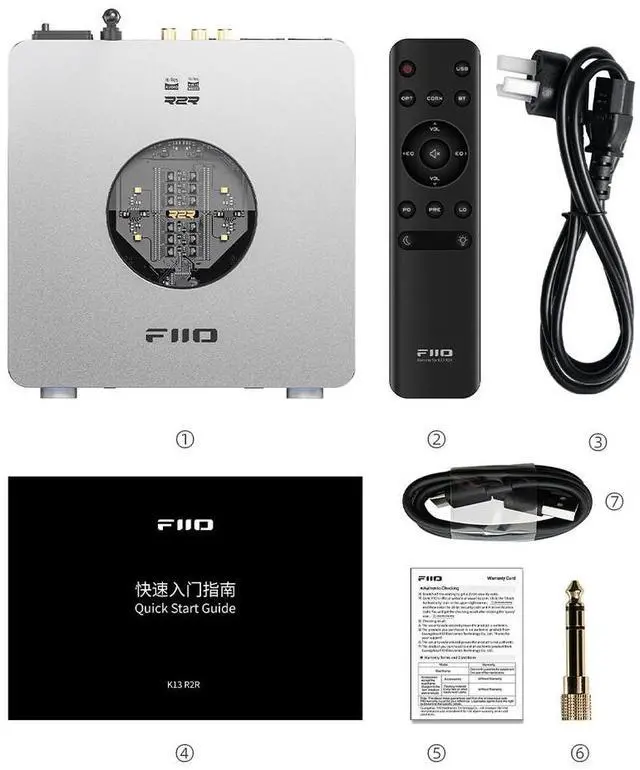 Alt view image 7 of 7 - FiiO K13 R2R Desktop DAC and Headphone Amplifier (Silver)